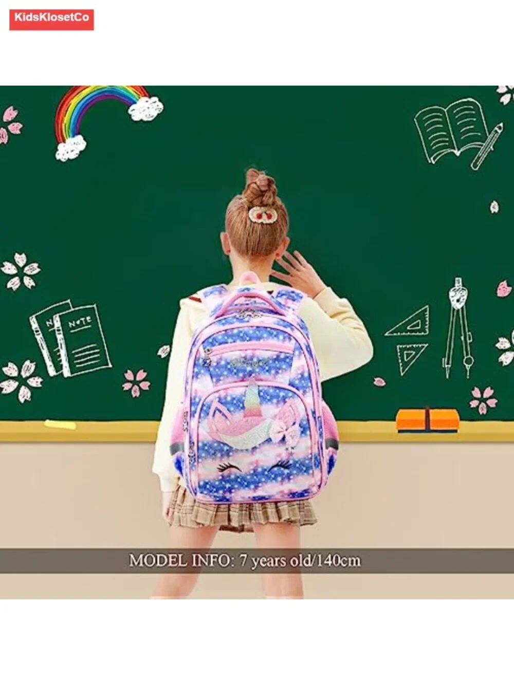Kids' Backpack with Chest Buckle, 6 Pockets, Laptop Compartment, Water Resistant
